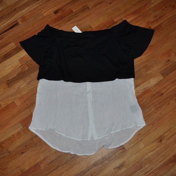 1 Left New POSTMARK Layered Off-Shoulder Tunic NWT - Picture 4 of 7